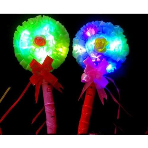 Party Decoration Glow Sticks Lace Magic Wand Glowing Lollipop Princess Magic Fairy Candy Wand Childrens Glowing Neon Sticks Toy