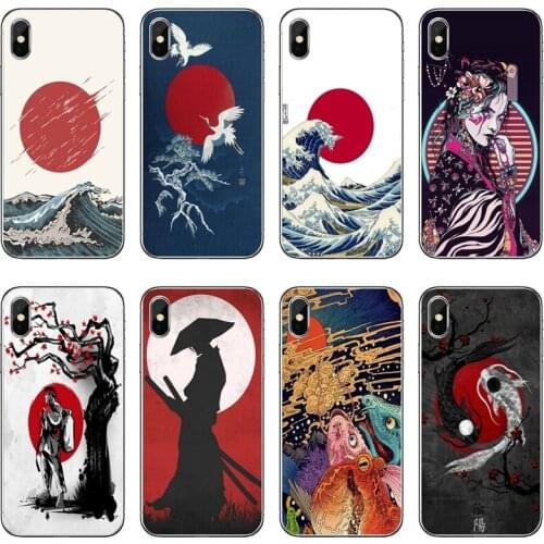 Japanese Style Art Japan Transparent Phone Case For iPhone 12 11 Pro Max Mini XS Max XR X 8 7 Plus 6 6S Plus 5 5S SE 2020