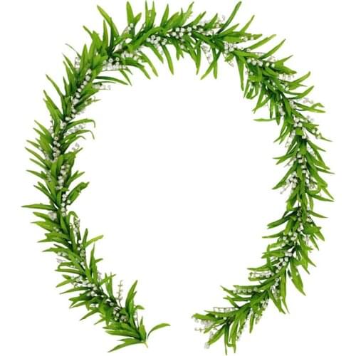 Green Leaves Garland Vines Fake Artificial Lily-of-the-valley Rattan 2.25M Greenery Wreath Wedding Party Decoration Flower