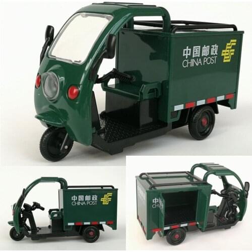 1:32 Alloy Sound And Light Express Tricycle Toy Car Model Pull Back Transporter Childrens Toys For Boys Birthday Gift