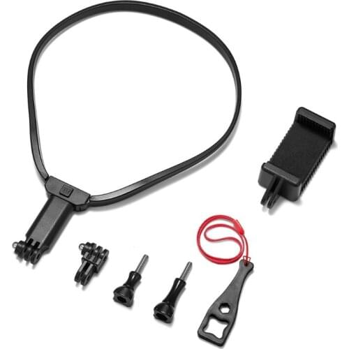 1 Set Neck Hanging Holder Kit with Screw Phone Clip & Lanyard Accessories for Action Cameras