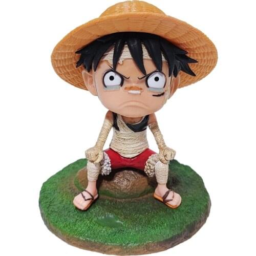 12cm anime one piece bandage childhood straw hat cry sitting monkey d luffy PVC action figure collection model toys gifts
