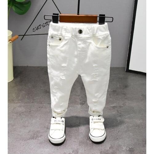 2021Childrens pants Chorus Clothing Pure White/Black Students Contest Straight Pants Baby Boys Comfortable Latin Dance Trousers