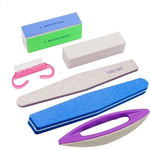 6PCS Kapmore Nail Art Tool Set Professional Nail Brush Nail Art Buffer Nail File Set Buffer Block DIY Manicure Tools