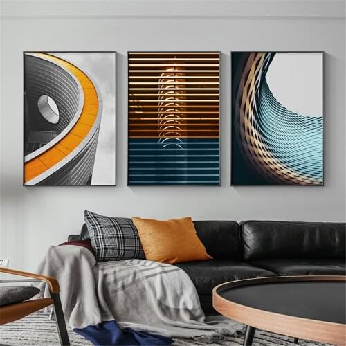 Abstract Geometry Wall Art Poster Spiral Stair Art Painting Architecture Canvas Print Nordic Pictures For Living Room Home Decor