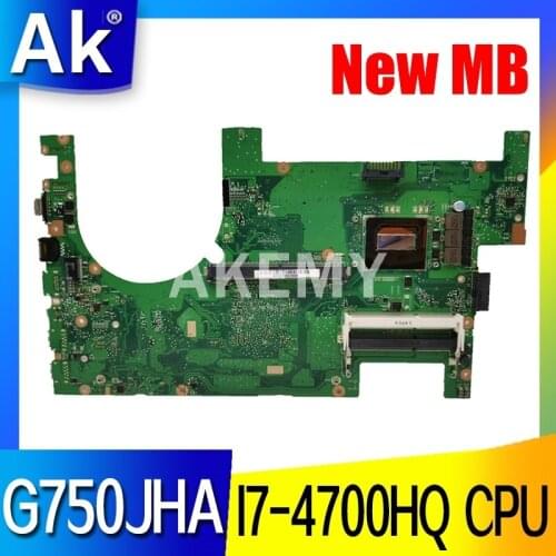 Akemy G750JH mainboard I7-4700HQ CPU For ASUS G750JH G750J laptop motherboard 100% Tested Support GTX870M graphics card