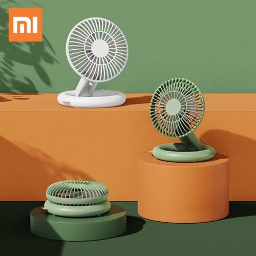 Xiaomi Qualitell Quiet Storage Fan Portable Two-axis Folding Fans USB Charging 3 Gear Wind Speed Adjustable Indoor Desktop Fan