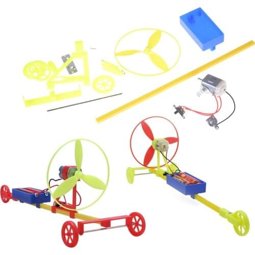 DIY Science educational experiment toy Racing car F1 Air power handmade wind car