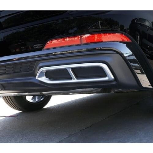 For Audi A6 C8 2019 Car Styling Tail Pipes Exhaust Pipe Silencer Frame Cover Trim Sticker Chrome Exterior Accessories