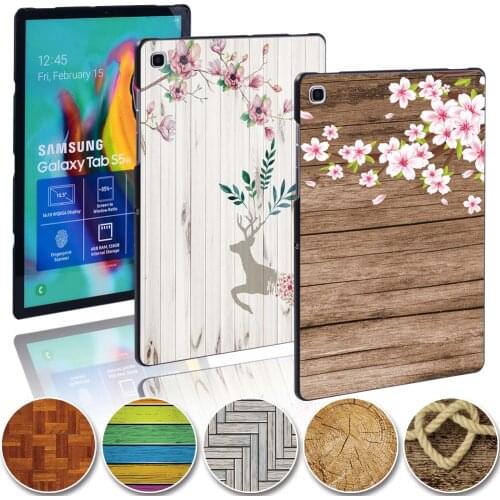 For Samsung Galaxy Tab A 10.1 2019/2016/Tab A 7.0 9.7 10.5 /Tab E 9.6 "/Tab S5e 10.5 Wood Pattern Back Cover Shell Tablet Case