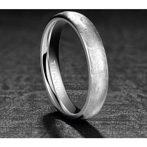 Eamti 4mm 6mm New Titanium Ring Anti-scratch Dome Brushed Special Scratch Design Wedding Band Comfort Fit Size 5-13