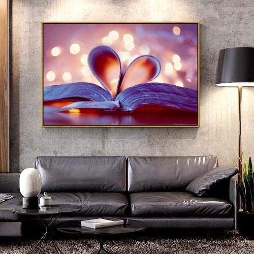 Forbeauty Oil Canvas Painting heart_book For Home Decoration Wall Art