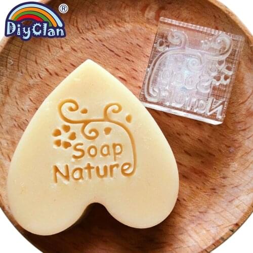 Handmade resin soap stamp mold mini diy "handmade" heart flower logo patterns organic soap chapter Acrylic chapters Z0140NS