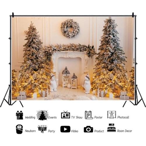 Yeele Photophones for Photos Christmas Tree Pine Fireplace Baby Photography Photo Backdrops Photo Props Backgrounds Photographic
