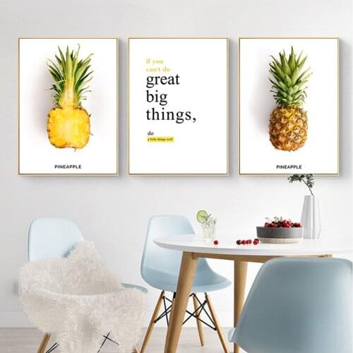 Pineapple Fruit Art Canvas Poster Painting Oil Wall Picture Print Kitchen Home Bedroom Decoration Minimalist Nordic Framework