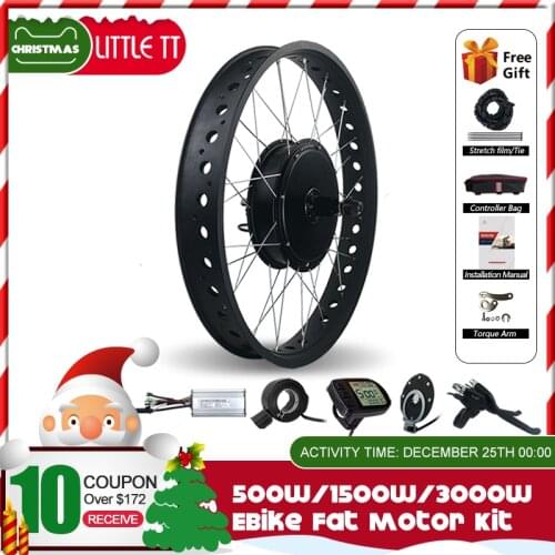 Fat Tire Bicycle 48V 500W 1500W 72V 3000W 20 26inch 4.0 Tyre Fat Bike Rear Hub Motor Wheel For Snow Beach Bike Conversion Kit