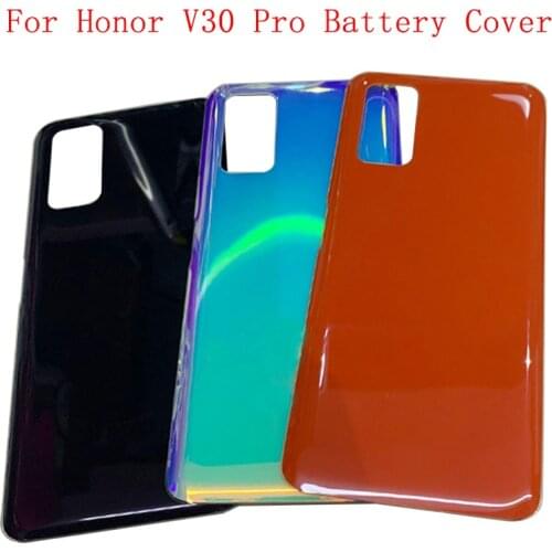 Battery Cover Back Glass Panel Rear Door Housing Case For Huawei Honor V30 Pro View 30 Pro Back Cover with Camera Lens Frame