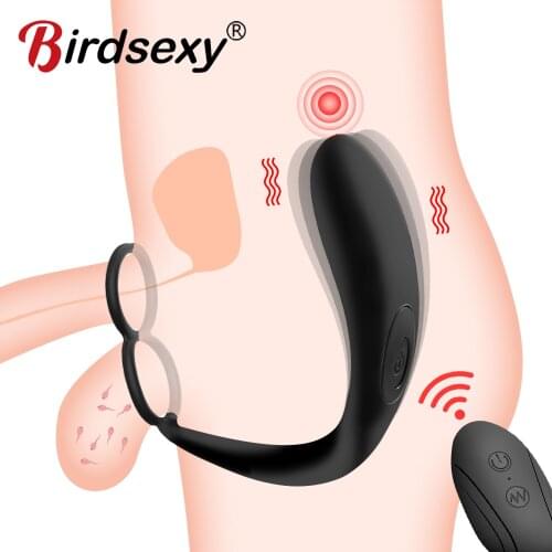 Male Prostate Massage Vibrators Anal Plug Prostate Stimulator Butt Plug Delay Ejaculation Ring Adult Sex Toy For Men Masturbator