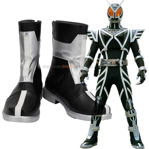 Kamen Rider Cosplay Boots Customized Leather Shoes for Boys and Girls Halloween Party Cosplay Shoes