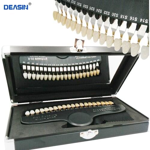 3D Shade Guide Tooth Shade Chart Board Color Comparator W/ Mirror Cold Light Teeth White Bleaching Dental Plate Teeth Whitening