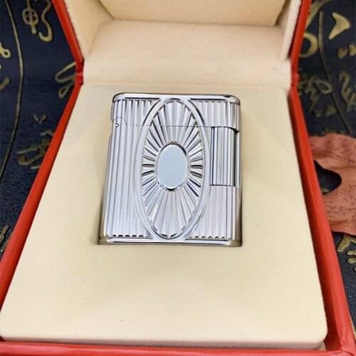 100% new vintage dupont gas lighter gas cigarette lighter polished jet gasoline flint lighter metal gas lighter