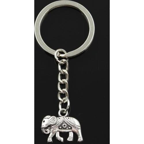 New Fashion Keychain 16x20mm Thailand Mounts Elephant Pendants DIY Men Jewelry Car Key Chain Ring Holder Souvenir For Gift