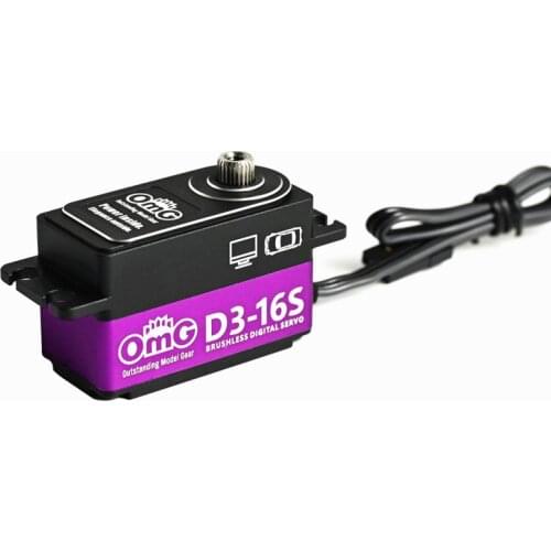 OmG D3-16S 16kg Programmable Full Metal Brushless Motor High Voltage Servo Rc Car Competition Level HV Servo For Rc Drift Car