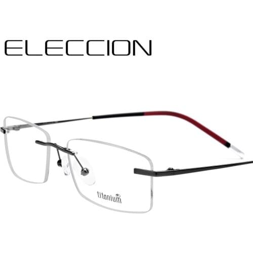 ELECCION Rimless Glasses for Men Titanium Prescription Eyeglasses Frame Women Ultralight Myopia Optical Frameless Eyewear