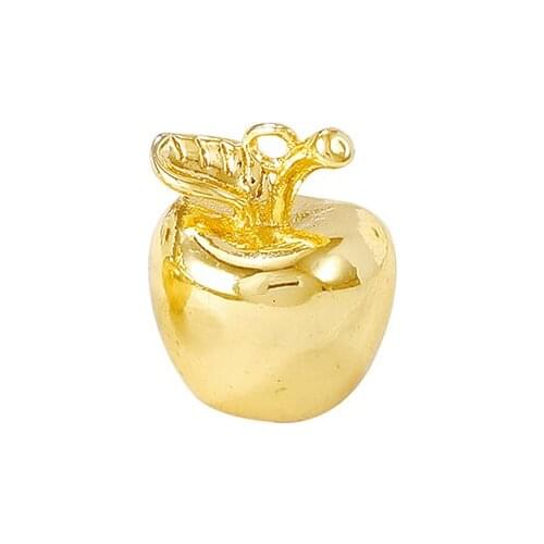 Factory Wholesale Gold Color Brass Apple Charms Pendants Necklace Bracelet Earring Diy Jewelry Making Supplies Accessories