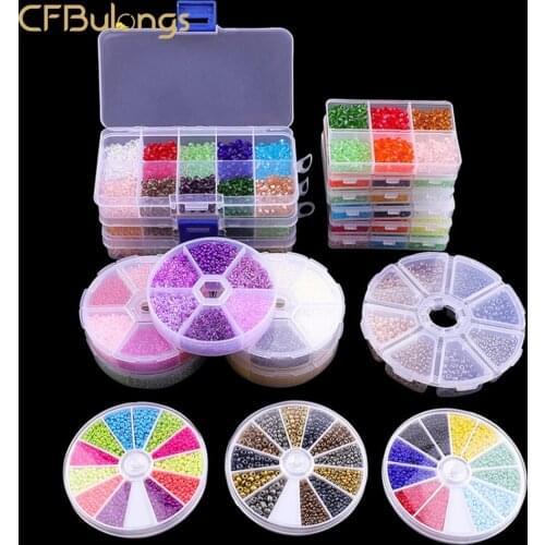 Boxed Wholesale Glass Seed Rice Beads Czech Charm Crystal Gasket Fashion Jewelry Handmade DIY Bracelet Earrings Ring Making