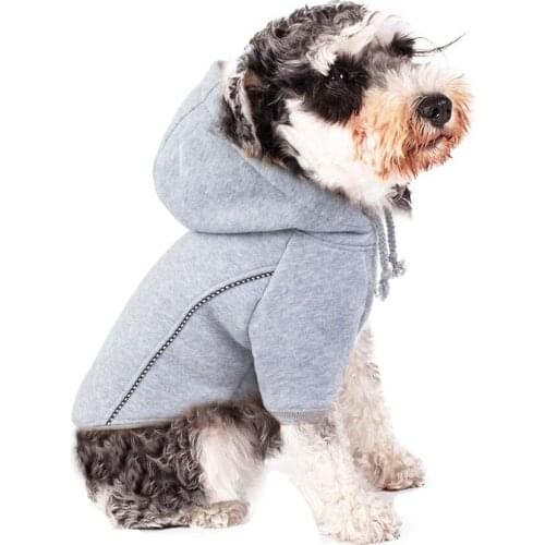 GLORIOUS KEK Spring Autumn Dog Clothes Blank Dog Hoodies Coat with Zipper Casual Fleece Dog Jacket for Small Medium Puppy