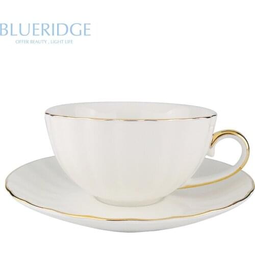 Simple Europe Nordic Pumpkin Bone China Ceramic Coffeeware Coffee Cups Saucers Luxury Ceramic Mug Top-grade Porcelain