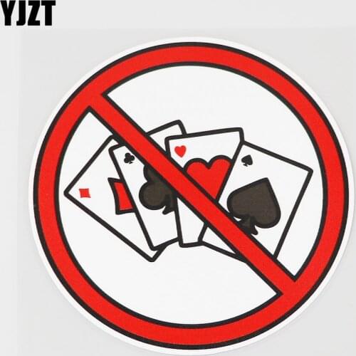 YJZT 12.2CMX12.2CM Playing Cards Is Forbidden Here PVC Decal Car Sticker Label 11B-0097