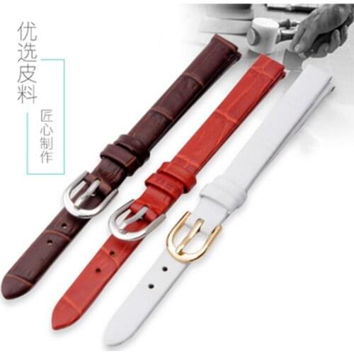 Genuine leather wristwatches band fashion lady watchband Small Size Replacement Leather Watch bands For Womens 6mm 8mm 10mm