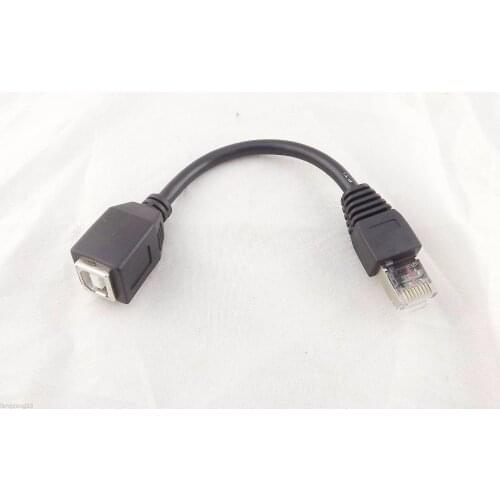 1pcs CAT5 RJ45 Ethernet LAN Network Male To USB 2.0 B Female Printer Adapter Cable 15cm