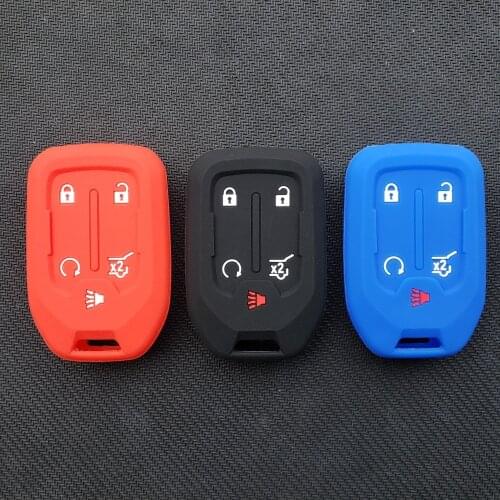For GMC 2018 Acadia Terrain 5 Button Smart Remote Cover for Chevrolet Suburban Tahoe Yukon XL Silicon Funda Llave Key Protector
