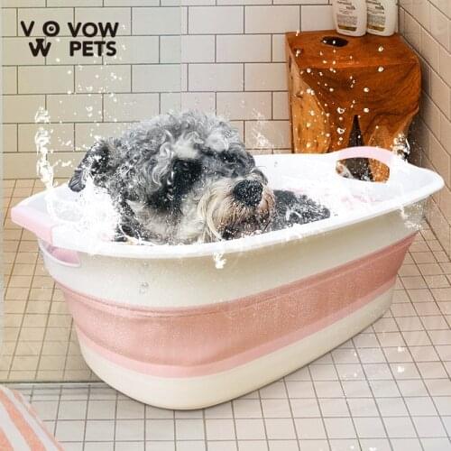 Dog Wash Tub Folding Pet Cat Bath Bucket Bath Tub Bath Teddy Special Pot VOW Pets 2021