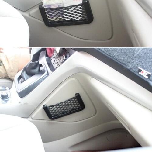 Universal Car Seat Side Back Storage Net Bag Phone Holder Pocket Organizer Stowing Tidying Interior Nets Accessories