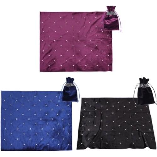 High-grade Velvet Divination Altar Cloth Board Game Tablecloth with Bag Witch Astrology Oracle Card Pad