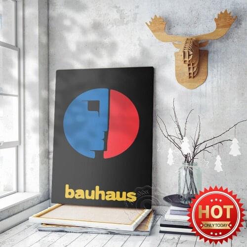 Bauhaus Museum Exhibition Poster, Minimalist Wall Art Mural, Vintage Red Blue Round Art Prints, Bar Pub Club Decor Wall Picture