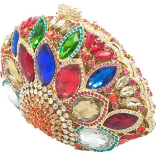 Female Evening Bag champagne Crystal Clutch Bags day Clutches Purse Rhinestones Wedding Handbags pink/blue Evening Bag women