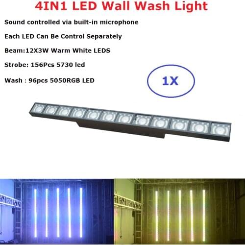 1Pc New Sound Party Light Dj Equipments 12X3W LED Wall Wash Light DMX 512 Controller LED Bar Wash Wall Light LED Strobe Light