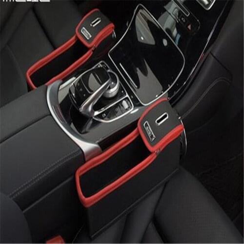 2pcs/pair Car PU Seat Storage Box Seat Console Seat Cracks Slit Gap Seam Filler Pocket For Stowing Tidying