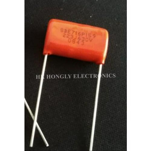 20PCS SBE716P159 223J 630V 0.022UF P=22mm Film Capacitor