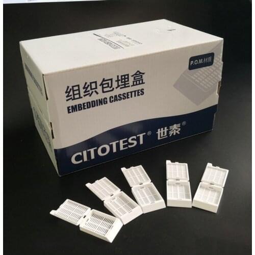 250pcs/box Lab POM material tissue cartridge embedding slice box white dehydration box tissue cassette