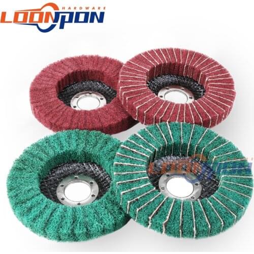 115mm/4.5Inch Nylon Fiber Flap Polishing Wheel Non-woven Grinding Disc For Angle Grinder For Metal Polishing 4Pcs