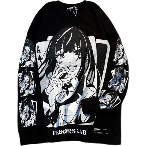 Anime Jabami Yumeko cosplay Cartoons Leather Sexy Tube Tops Sweater Uniform Outfit Anime Cosplay Costumes Loose sweater suits