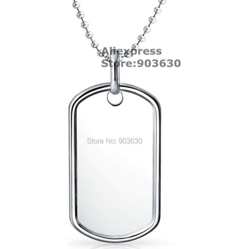 Free Shiping US Dog Tag with Surname First name Social Security number Blood type Religion Silver classic dog tag pendant
