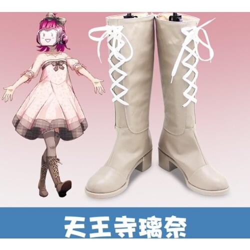 Anime LoveLiveTennouji Rina Cosplay Shoes Boots Men Women Halloween Carnival Long Boots Leather Shoes for Christmas Role Play