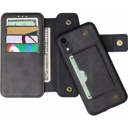 Case For iPhone Xs Xr Xs Max Detachable 2 in 1 Credit Card Purse Case For iPhone X 7 8 Plus 6 6s Plus leather Case bag Cover